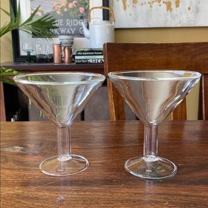 2 BODUM Double Walled Martini or Manhattan Mouth Blown Glasses (Set of Two)
